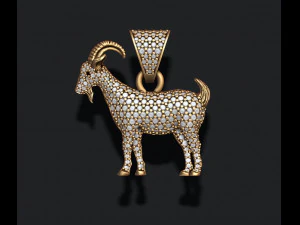 Підвіска коза з самоцвітами 3D Принт Модель