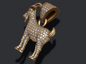 Goat pendant with gems 3D Принт Модель