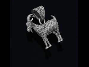 Goat pendant with gems 3D Print Model