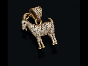 Goat pendant with gems 3D Print Model