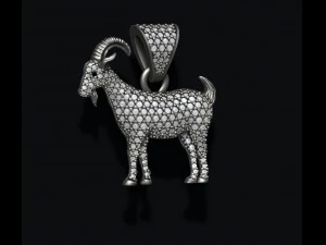 Goat pendant with gems 3D Print Model