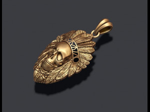 Native skull pendant 3D-printmodel