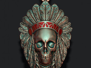 Native skull pendant 3D-printmodel