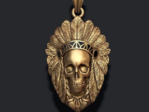 Native skull pendant 3D-printmodel