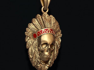 Native skull pendant 3D-printmodel