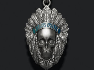 Native skull pendant 3D-printmodel