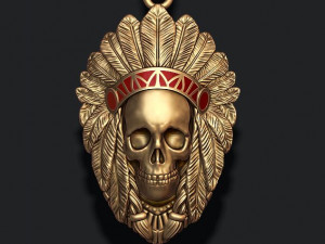 Native skull pendant 3D-printmodel