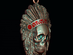 Native skull pendant 3D-printmodel