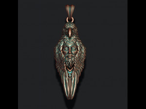 Man with eagle pendant Model Cetak 3D