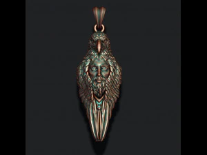 Man with eagle pendant 3D Print Model