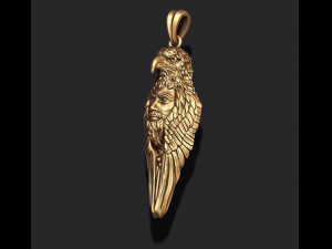 Man with eagle pendant Model Cetak 3D