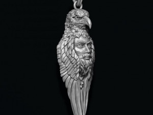 Man with eagle pendant Model Cetak 3D