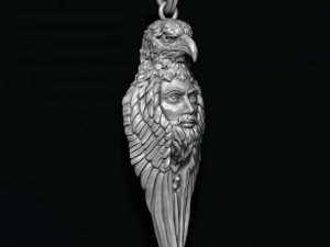 Man with eagle pendant 3D Print Model