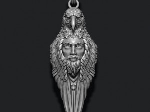 Man with eagle pendant Model Cetak 3D