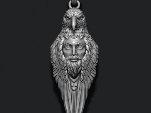 Man with eagle pendant 3D Print Model