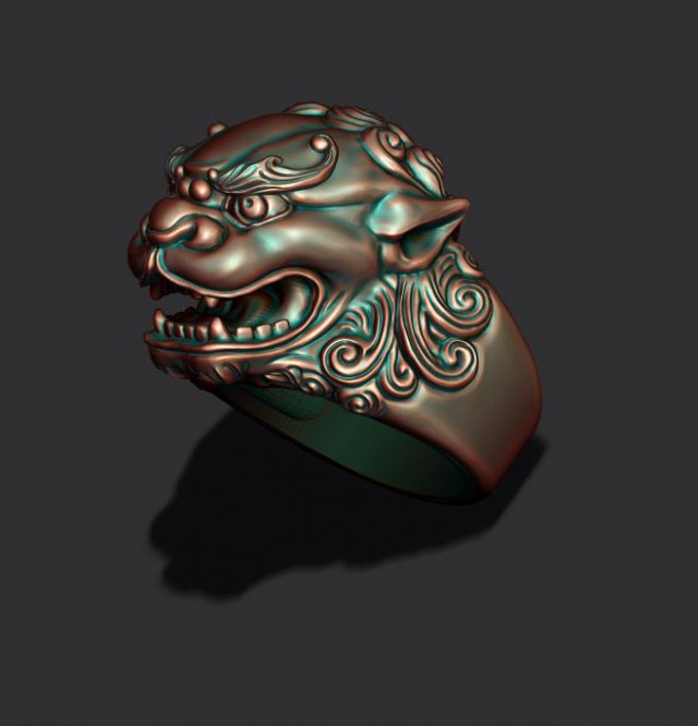 Fu dog ring hot sale