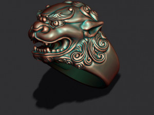 Foo dog lion ring 3D Print Model