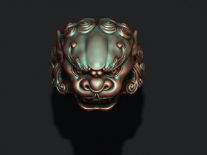 Foo dog lion ring 3Dプリントモデル