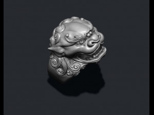 Foo dog lion ring 3Dプリントモデル