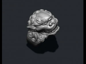 Foo dog lion ring 3D Print Model