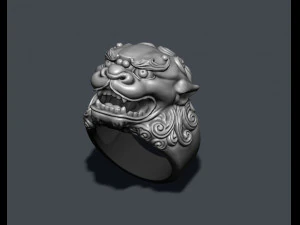 Foo dog lion ring 3D Print Model