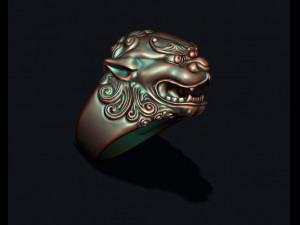 Foo dog lion ring 3Dプリントモデル