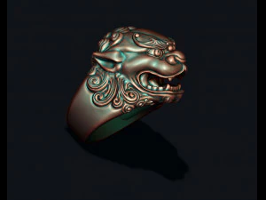 Foo dog lion ring 3D Print Model