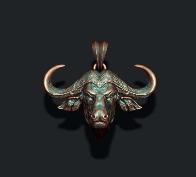 Buffalo pendant 3D Принт Модель .c4d .max .obj .3ds .fbx .stl .blend 