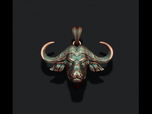 Liontin kerbau Model Cetak 3D