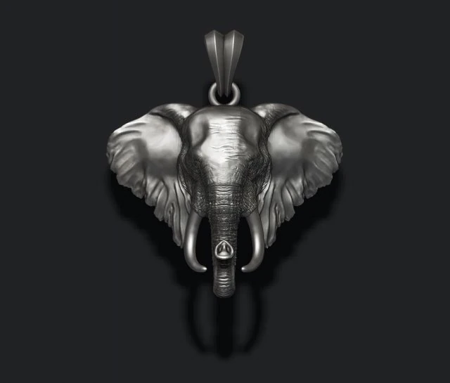Elephant head pendant new 3D Print Model .c4d .max .obj .3ds .fbx .stl .blend 