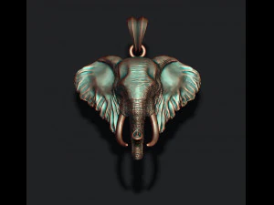 Elephant head pendant new 3D Print Model