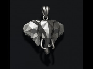 Elephant pendant low poly Model Cetak 3D