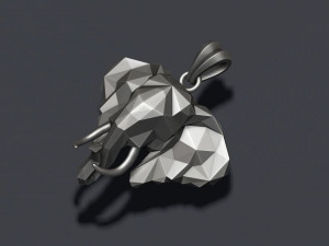 Elephant pendant low poly Model Cetak 3D