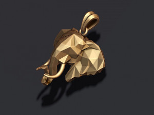 Elephant pendant low poly Model Cetak 3D