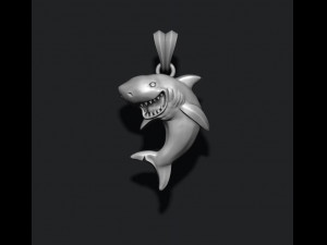 Shark pendant basrelief Modello di stampa 3D