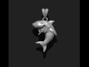 Shark pendant basrelief 3D Print Model