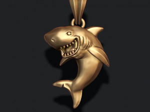 Shark pendant basrelief 3D प्रिंट मॉडल