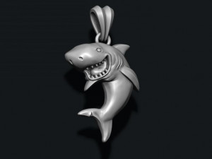 Shark pendant basrelief Modello di stampa 3D