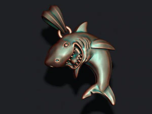 Shark pendant basrelief 3D Print Model