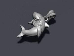 Shark pendant basrelief Modello di stampa 3D
