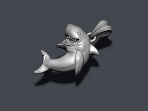 Shark pendant basrelief 3D Print Model