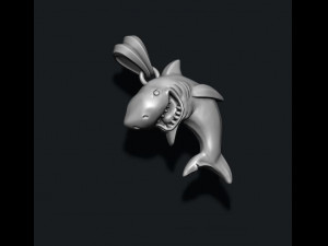 Shark pendant basrelief Modello di stampa 3D