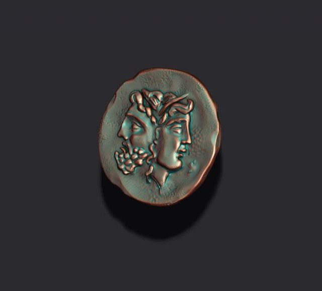 Old coin 3D-printmodel .c4d .max .obj .3ds .fbx .stl .blend 