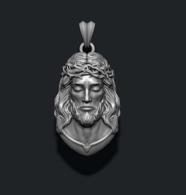 Jesus pendant v2 Modelo de impresión 3D .c4d .max .obj .3ds .fbx .stl .blend 