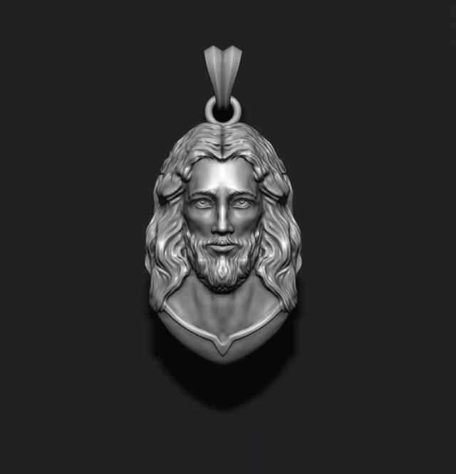 Jesus pendant v3 Model Cetak 3D .c4d .max .obj .3ds .fbx .stl .blend 