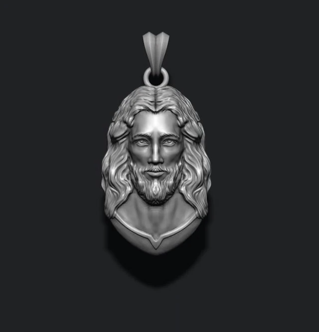 Jesus pendant v3 3D Print Model .c4d .max .obj .3ds .fbx .stl .blend 