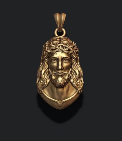 Jesus pendant v4 3D Print Model .c4d .max .obj .3ds .fbx .stl .blend 