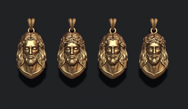 Jesus pendants pack 3Dプリントモデル .c4d .max .obj .3ds .fbx .stl .blend