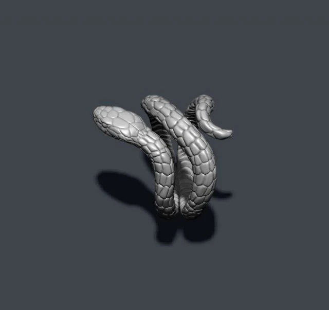 Snake ring 3D Print Model .c4d .max .obj .3ds .fbx .stl .blend 