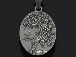 Tree face pendant 3D Print Model